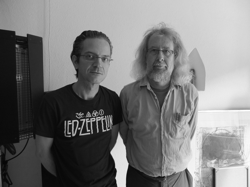 Zauss im Nadelbergstudio nach der Mastering Session von "Diafoia Leitmotiv Waves", Juli 2014